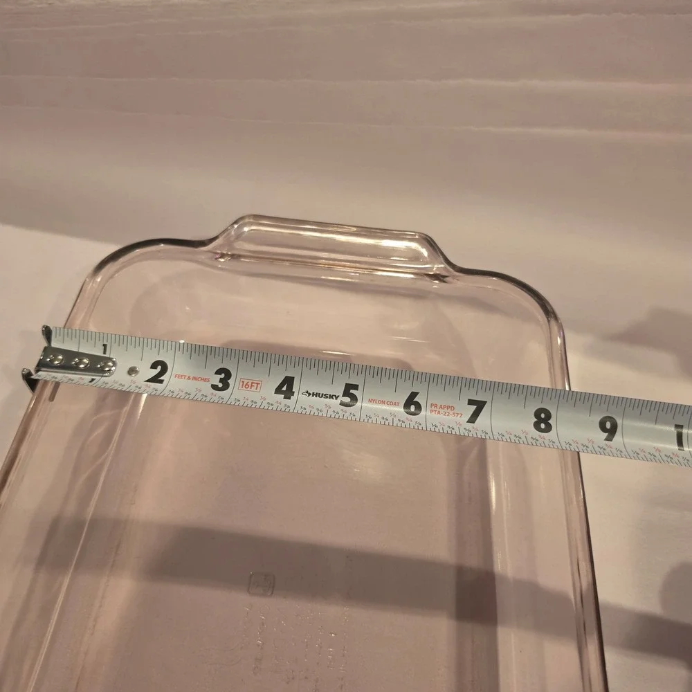 Anchor Hocking Mauve Pink Glass Baking Dish 2 Quart Rectangular Casserole